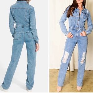 Tall Alloy Apparel Stylish Blue Denim Jumpsuit (Size large, fit like a Medium)